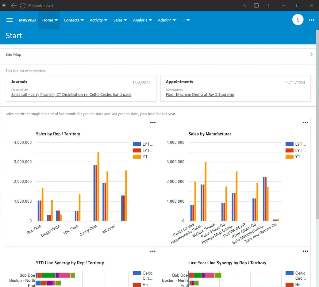 MRSweb mobile and cloud application interface